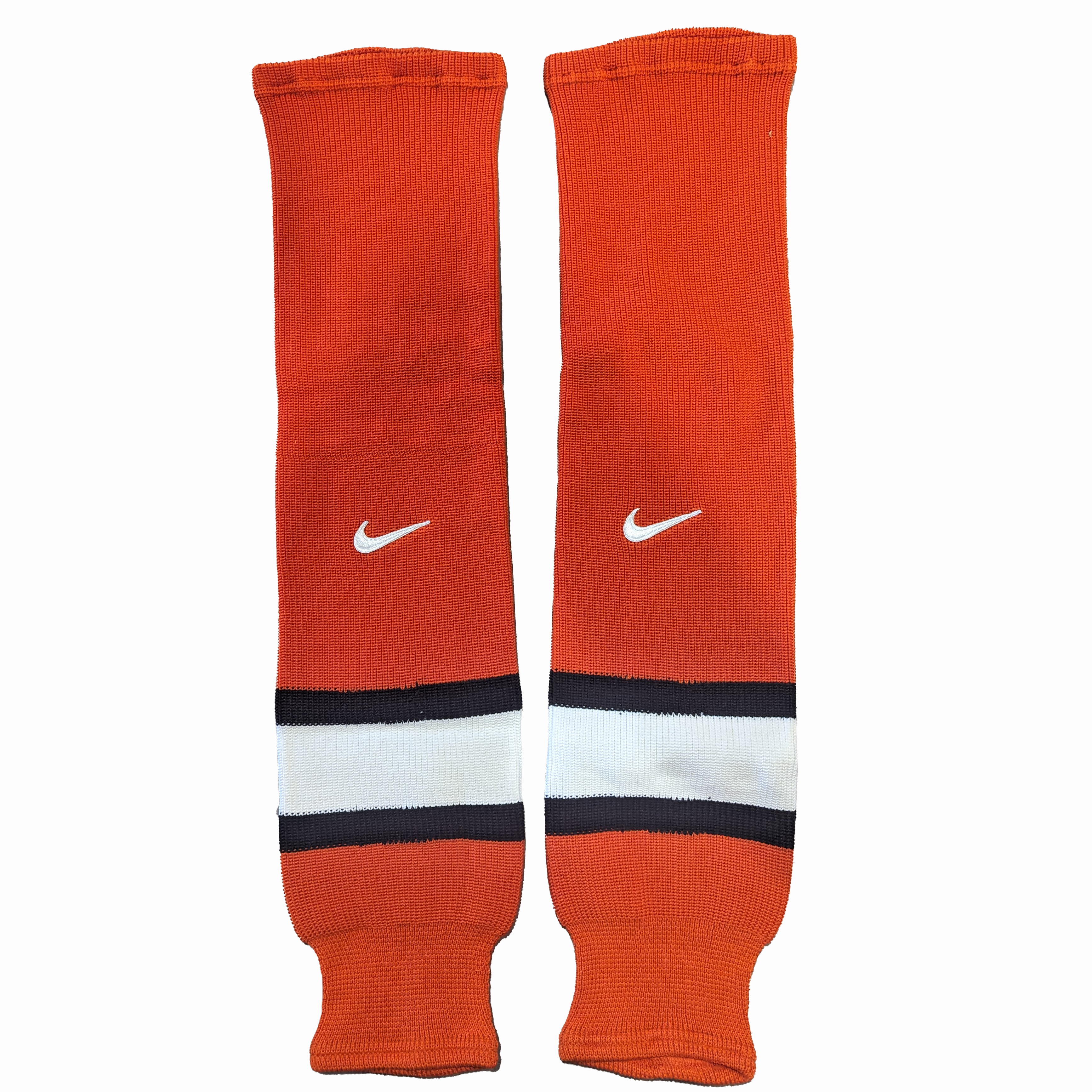 Nike - Nouvelles chaussettes de hockey en tricot (orange/blanc/noir)